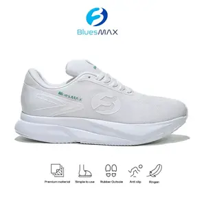 Blues Max Moza Triple White Sepatu Running Pria & Wanita Original Terpopuler Nyaman & Ringan Anti Slip