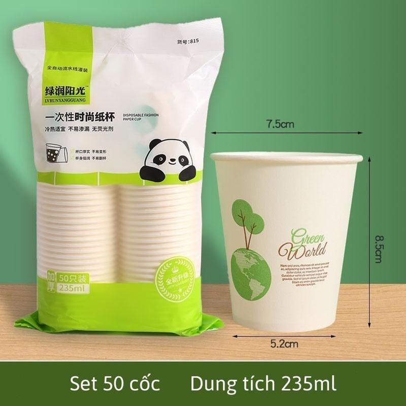  Combo 150 Cốc Giấy Chịu Nhiệt Dùng 1 Lần  3 Túi Mỗi Túi 50 Cái  