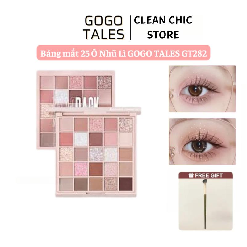  Bảng Phấn Mắt Lì 25 Mảnh Crystal Color Charming Eyes GOGO TALES GT282 Trở Lại Thực Tế tạo khối mũi 