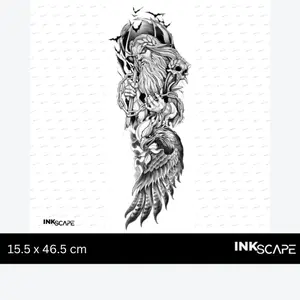 Inkscape Man Semi-permanent Tattoo Full Tangan Zeus 15.5 x 46.5 cm - Z2