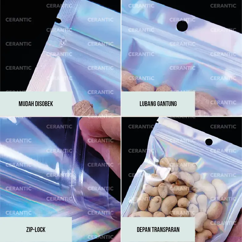 Kantong / Pouch Datar - Plastik Klip Warna Warni Pelangi Semua Ukuran 6