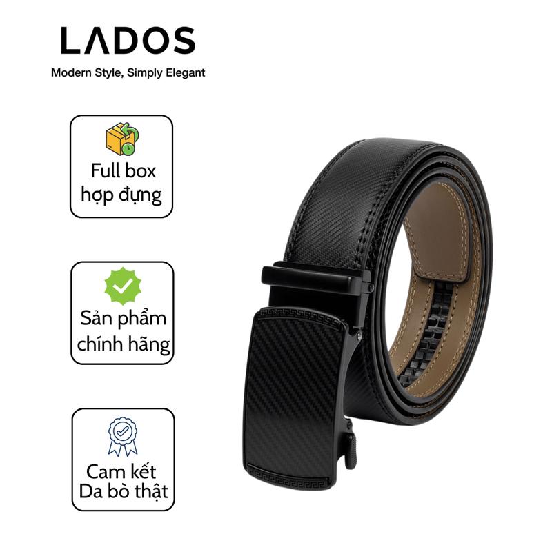 Thắt Lưng nam da KHÓA HỘP KIM LADOS - 3100 - Dây nịt da bò cao cấp khóa tự động, sang trọng, lịch sự