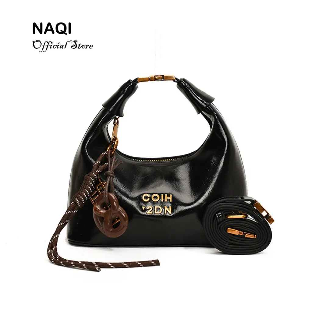 Tas Pangsit Lipit Fashion Tas Bahu Kulit Lilin Minyak Tas Bahu Perasaan Premium Tas Selempang