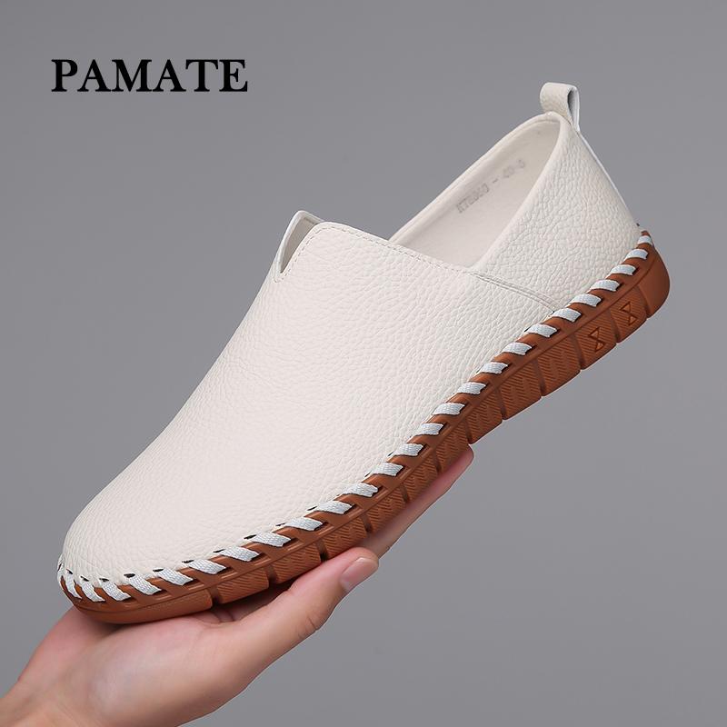   Đế cao su chống trượt khâu  Giày da thường ngày PAMATE dành cho nam vừa vặn giúp tránh mỏi chân đế mềm mại thoải mái da thật cao cấp bề mặt da mềm mại chống trượt là một đôi giày phổ biến trên TikTok 