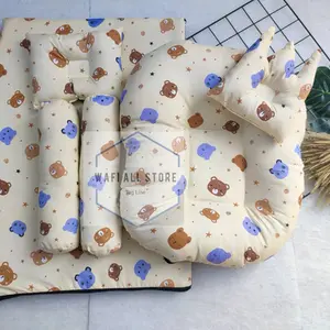 1 Set sofa bayi dan kasur bayi newborn multifungsi promo perlengkapan bayi termurah Karakter Gray