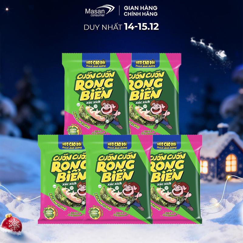  Combo 5 Xúc xích tiệt trùng Heo cao bồi Cuốn cuốn rong biển 