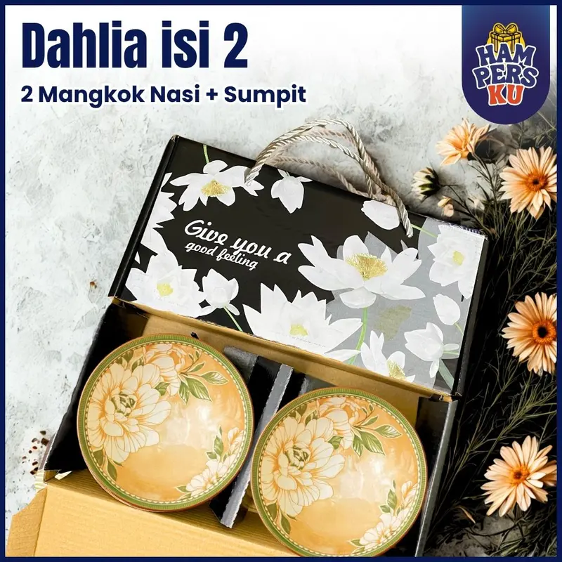 Hampers Mangkok DAHLIA Souvenir Mangkuk Kado Pernikahan Wedding Gift Aesthetic Estetik 0