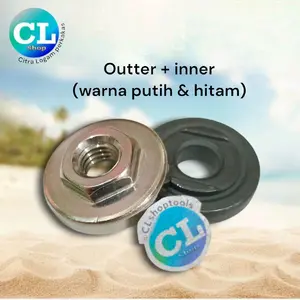 MUR PENJEPIT MATA PISAU GERINDA TANGAN 4" pengunci mesin grinda 4in jepit kunci collect nut dengan kunci ring pas 17mm
