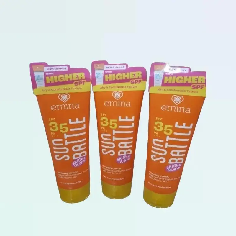 (ISI 2 NEW) Sunscreen Emina Sun Battle SPF 35+++ Wajah Sunblock Perawatan Facial Berminyak Kemasan Baru 2