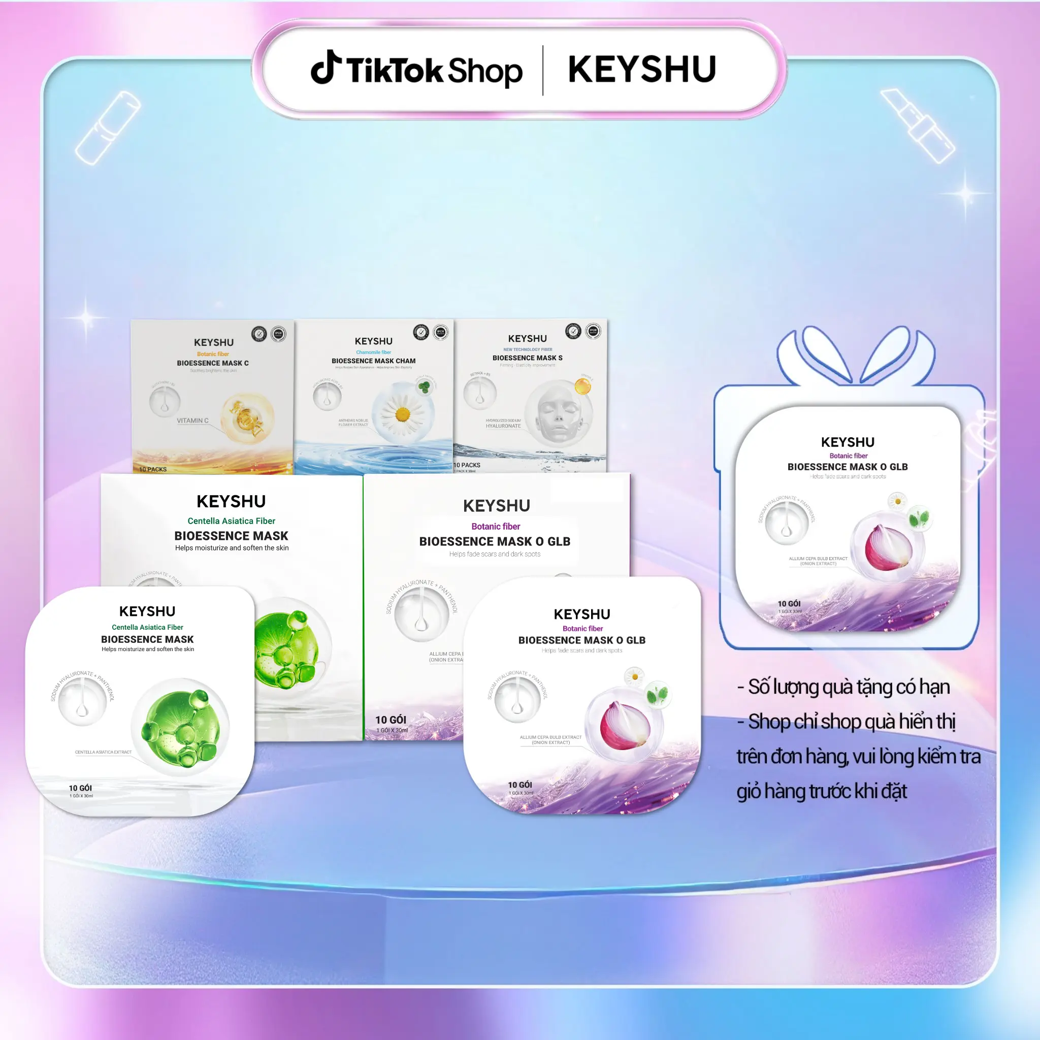 Mặt Nạ Sợi Xơ Rau Má Centella Fiber KEYSHU Dưỡng Ẩm, Làm Mềm Da, Hỗ Trợ Ngăn Ngừa Lão Hóa 30ML