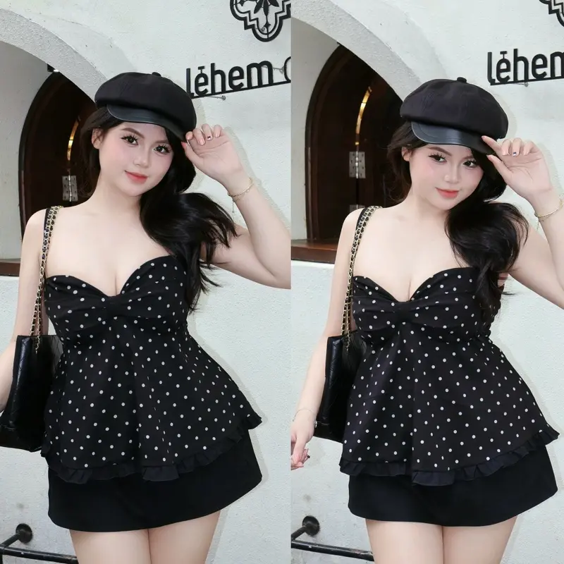 [BST MỚI TÁLAY] ÁO 2 DÂY KIỂU NỮ ĐI BIỂN MÙA HÈ PHỐI CÚP NGỰC XẾP LI HÌNH NƠ TÔN V1 SEXY DÁNG XOÈ COTTON TIỂU THƯ CÔNG CHÚA TÔN DÁNG TÁLAY.CLOTHING