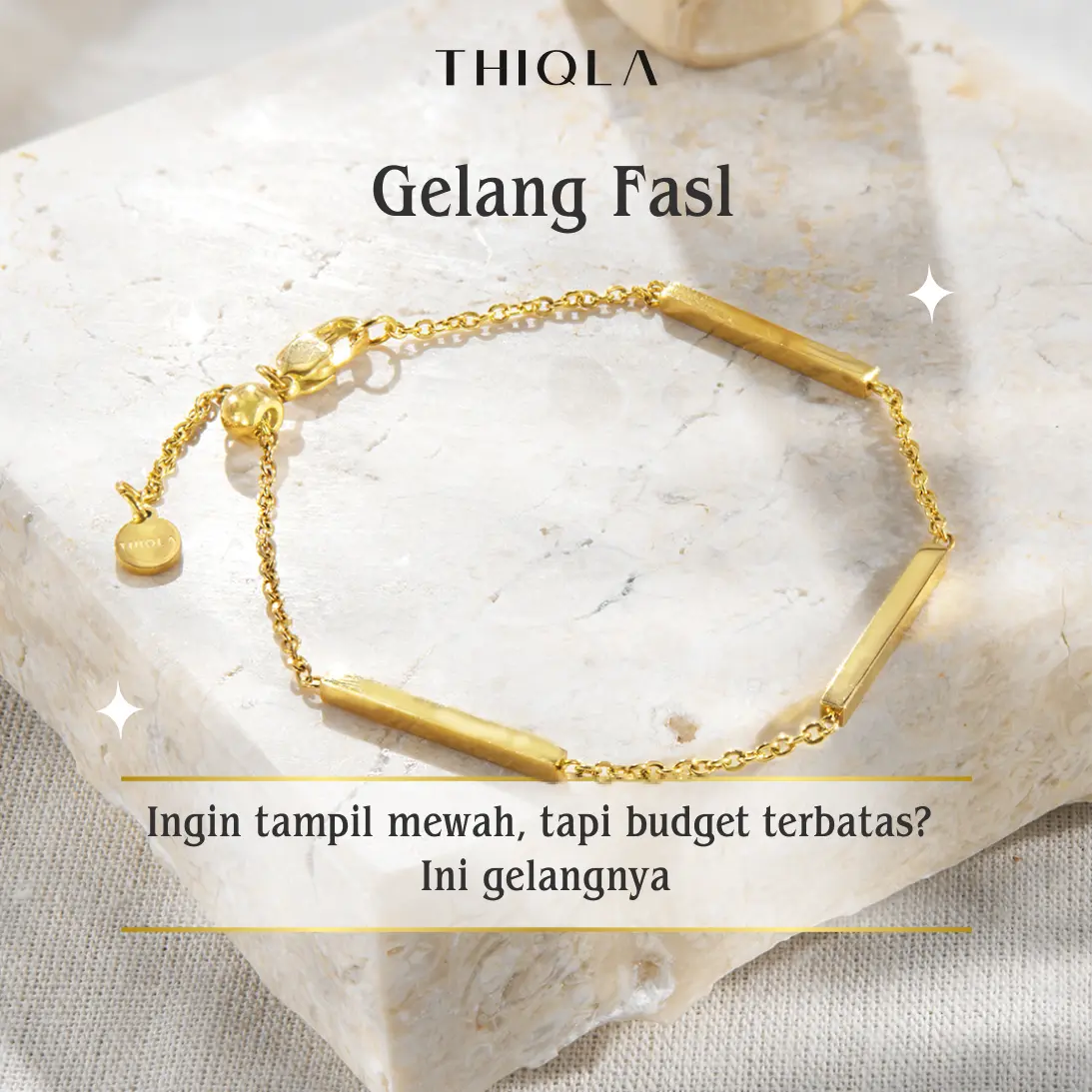 THIQLA - Gelang Serut Wanita FASL - Gelang Kecil Tipis Mirip Gelang Emas Model 2025 - Gelang Aurel Mirip Gelang Titanium Wanita Anti Karat