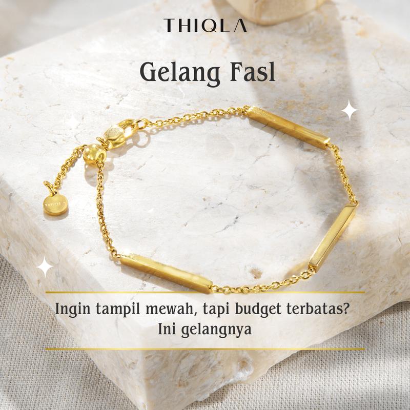 THIQLA - Gelang Serut Wanita FASL - Gelang Kecil Tipis Mirip Gelang Emas Model 2025 - Gelang Aurel Mirip Gelang Titanium Wanita Anti Karat 1