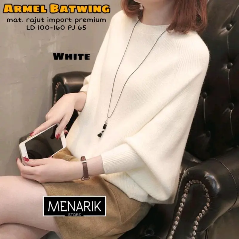 “Armel” Sweater Wanita Motif Polos Halus Lembut Bahan Rajut Import Premium LD 100-160 PB 65 Atasan Rajut Korean Style Simple Cantik Elegan Lengan Panjang Kekinian Termurah 2