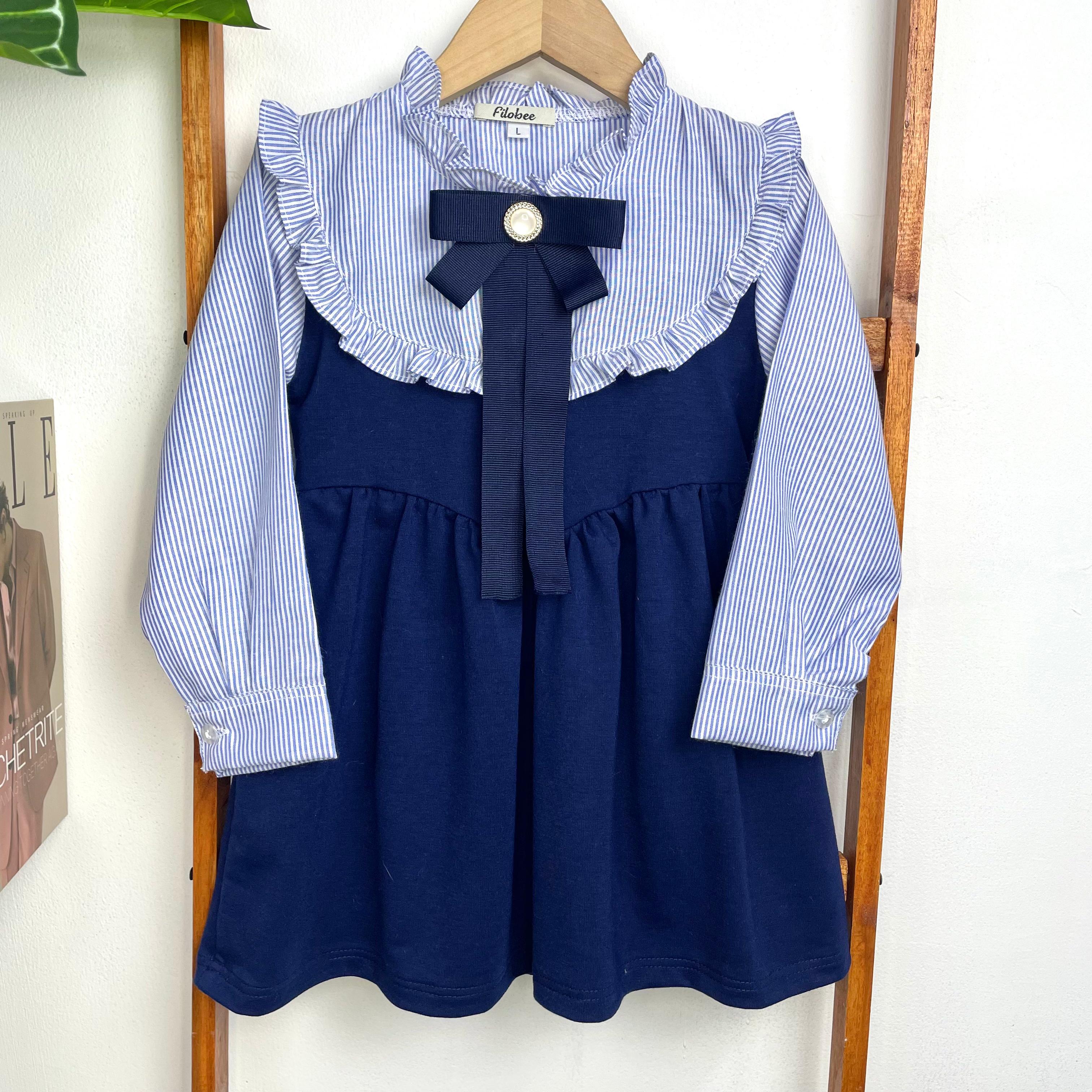 FiloBee KidsWear Dress Anak Perempuan Outfit Cantik Dress Princess Fashion Lengan Pendek & Panjang untuk Tampilan Elegan