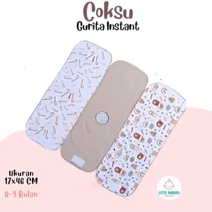 3 Pcs Gurita Instant atau Stagen Bayi Instan Dengan Perekat untuk Bayi 0-3 Bulan Bahan Lembut Abu