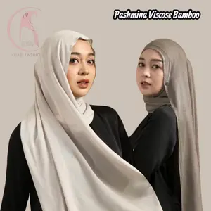 Pashmina Viscose Bamboo Double Stitch Hijab Dubai Arabian Pasmina Modal Turkey Muslim Polos Kerudung Wanita