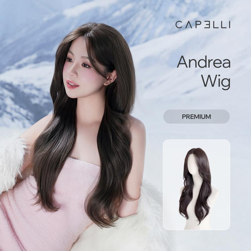 Tóc Giả Nguyên Đầu Siêu Da Lưới Lace CAPELLI Xoăn Lơi Mái Bay Andrea Premium Wig