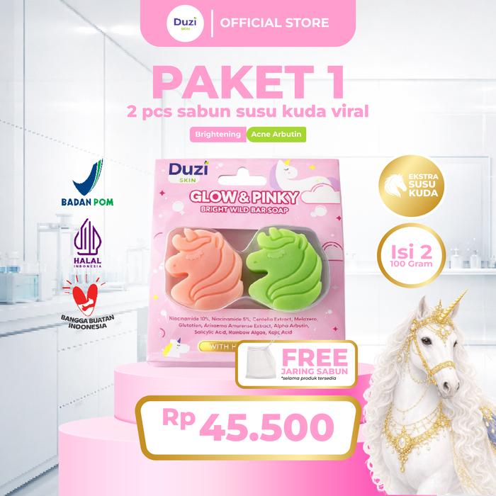 Gambar [BARU] Duzi Skin GLOW & PINKY - Sabun Susu Kuda Gen2 - Bright Wild Bar Soap - 100gram dari Duzi Skin Kab. Tulungagung Tokopedia