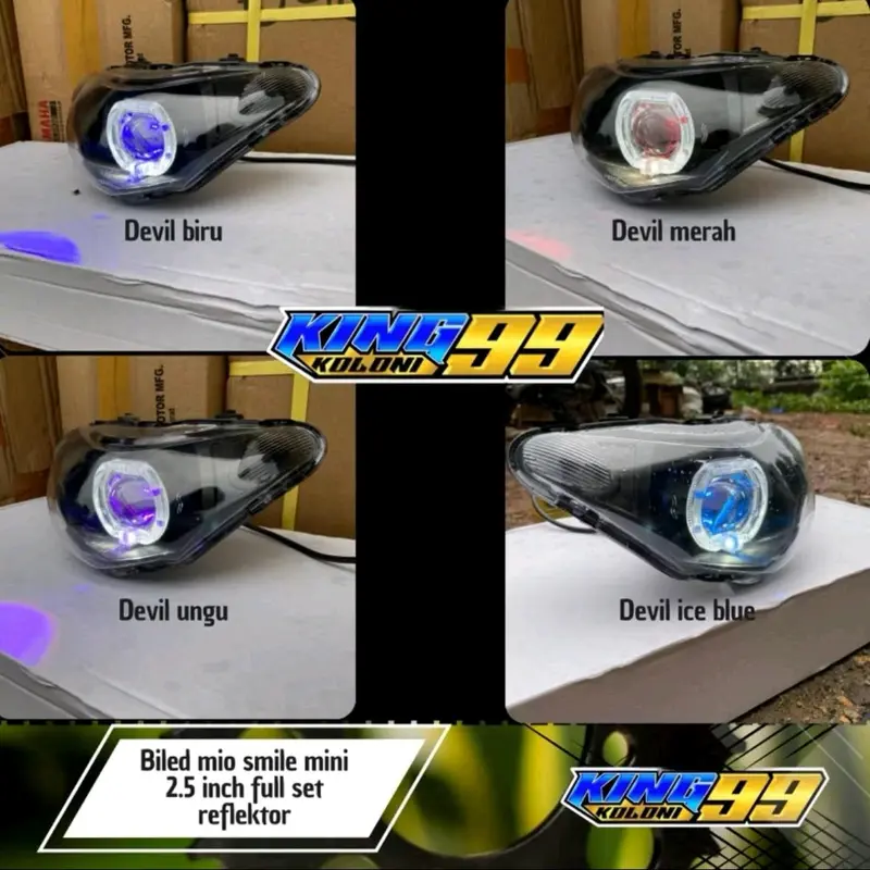 reflektor lampu depan y-mio new smile sporty plus billed proji ala ala 2,5 inci variasi warna devil Motorcycle 0