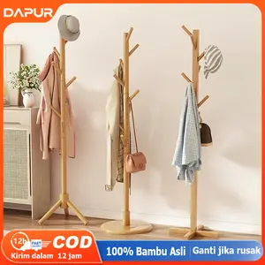 [DH]Stand Hanger kayu Gantungan Baju Topi Berdiri Gantungan Tas Estetik Multifungsi Multifungsi Hanger Tunggal untuk Gantungan Topi COD