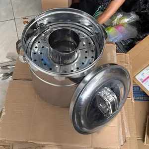 Panci Bakso Sekat 3 Ukuran 26 Kapasitas 2 Kilo Stainless Steel dengan Tutup dan Desain Praktis untuk Memasak