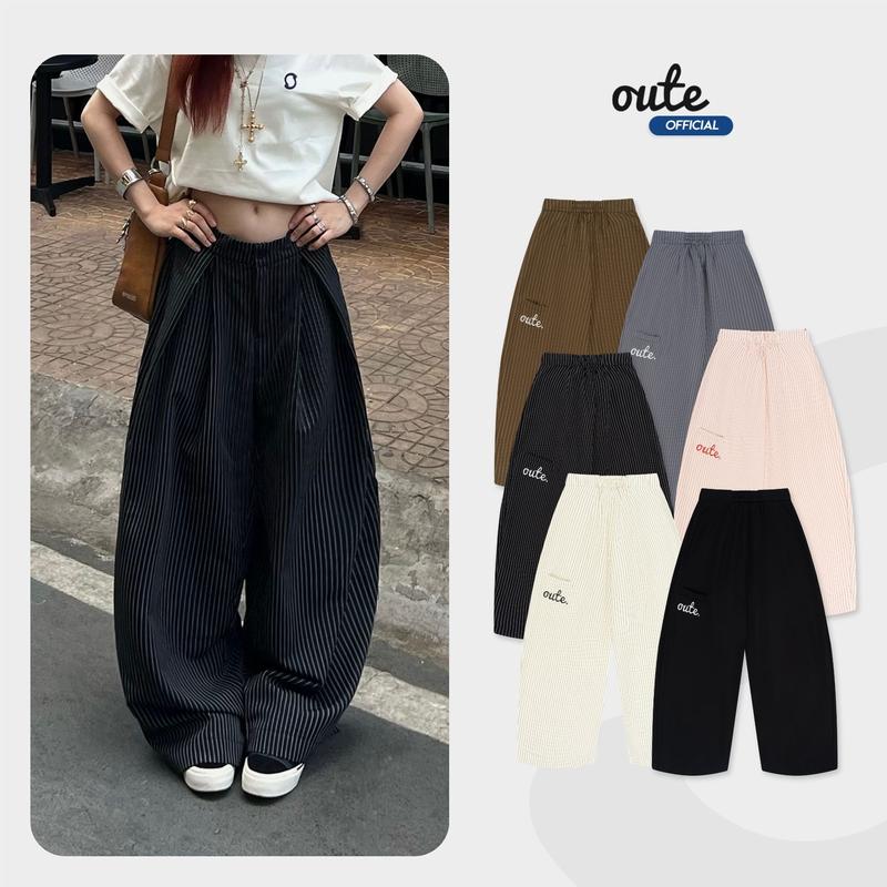 COLLECTION TẾT Quần Dài Kẻ Sọc Ống Rộng Outerity Striped Form Rộng Unisex Mềm Mịn Thoáng Mát Nam Nữ