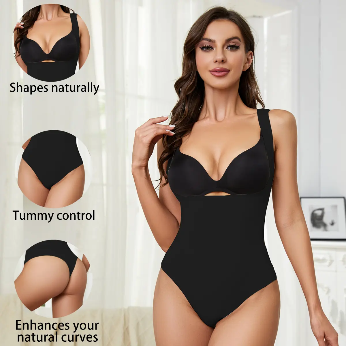 Women's one-piece body shaper, women's tummy-control pants, hip-lifting shaping suspenders, elastic belly-lifting body shaping corset