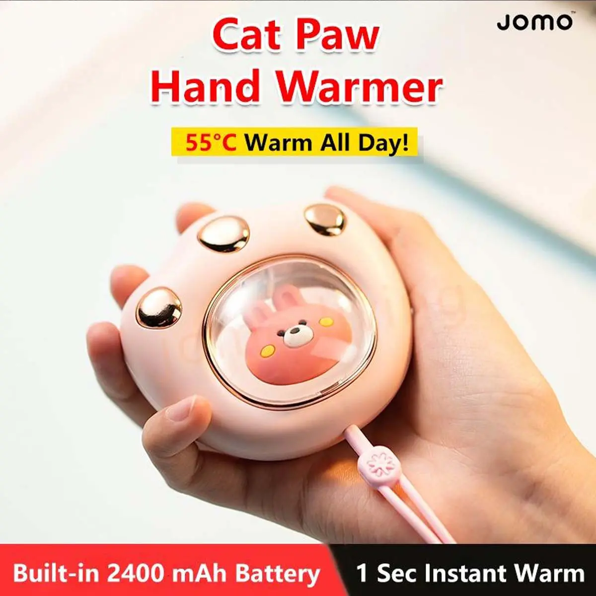 Jomo Cute Cat Paw USB Rechargeable Hand Warmer