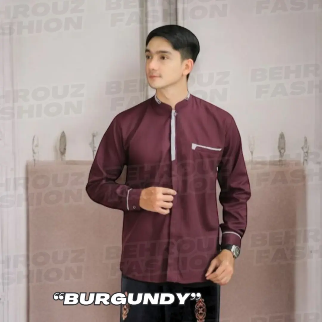 BEHROUZ - Baju Koko Lengan Panjang Bahan Katun Premium Motif Bima Ukuran M L XL XXL Promo Lebaran 2025