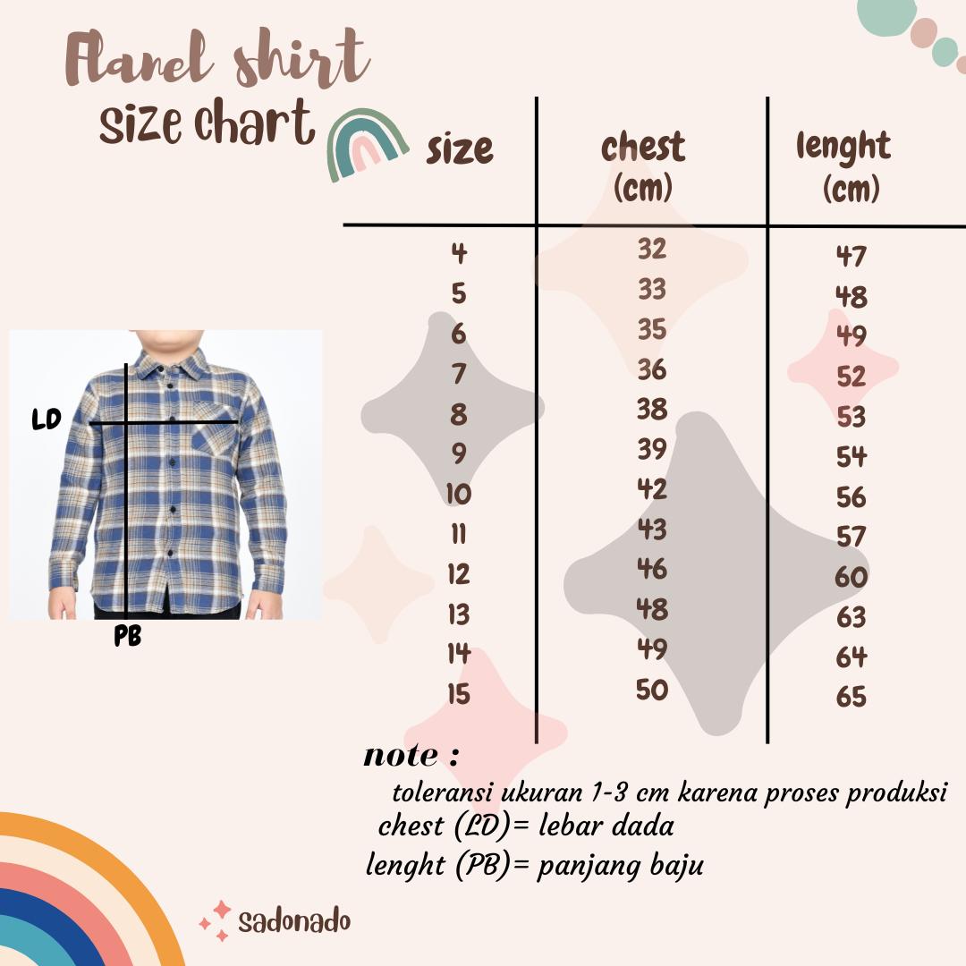 Sadonado-Kemeja Flanel Anak Kualitas Premium Usia 7-15 tahun Sadonado-Kemeja Flanel Anak Kualitas Premium Usia 7-15 tahun