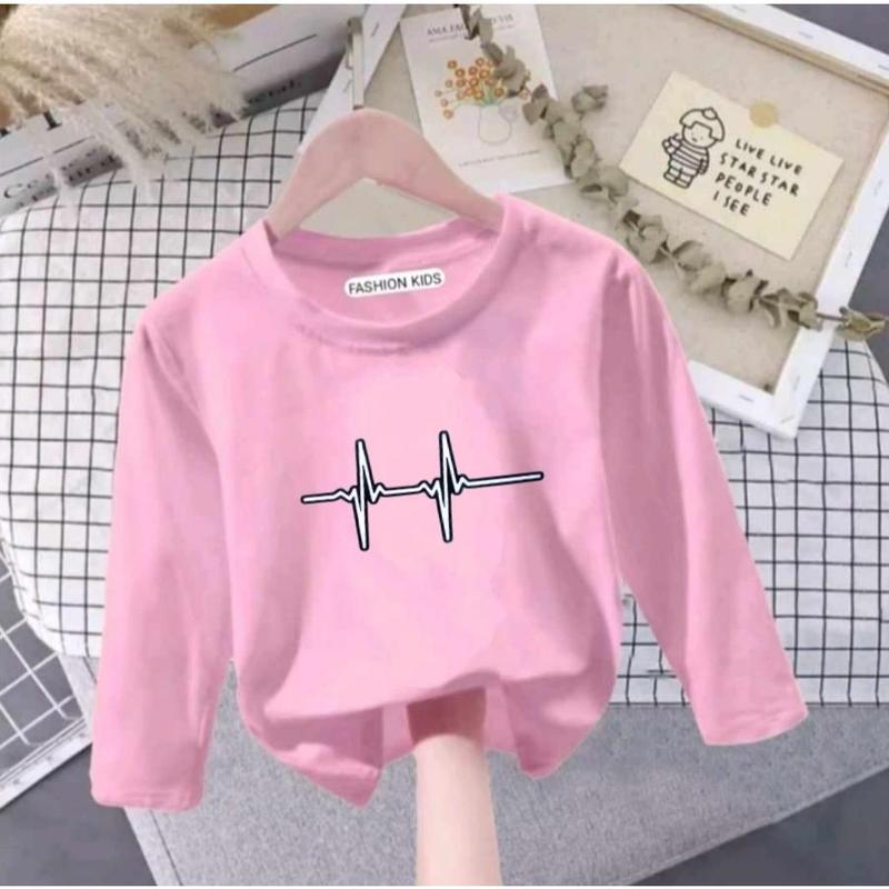 SKF-ATASAN ANAK KAOS DETAK JANTUNG LENGAN PANJANG UNTUK 1-10 THN / ATASAN ANAK / KAOS ANAK / T-SHIRT / KAOS UNISEX / TRENDY / KEKINIAN / KATUN 2