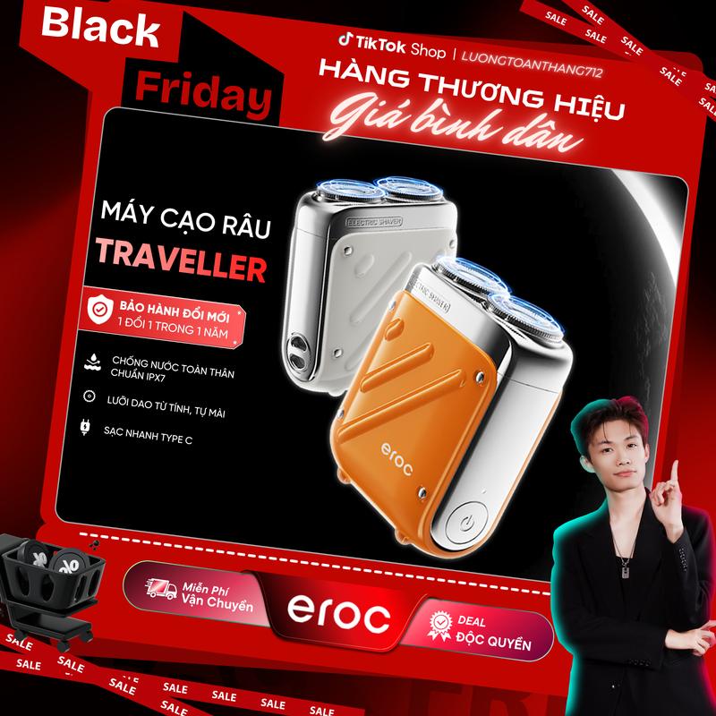 LTT Máy cạo râu EROC TRAVELLER MINI KKXZ021 nhiều màu - Chuyên Gia Cạo Râu Mini Chống nước IPX7 Lưỡi dao tự mài Sạc nhanh Type-C
