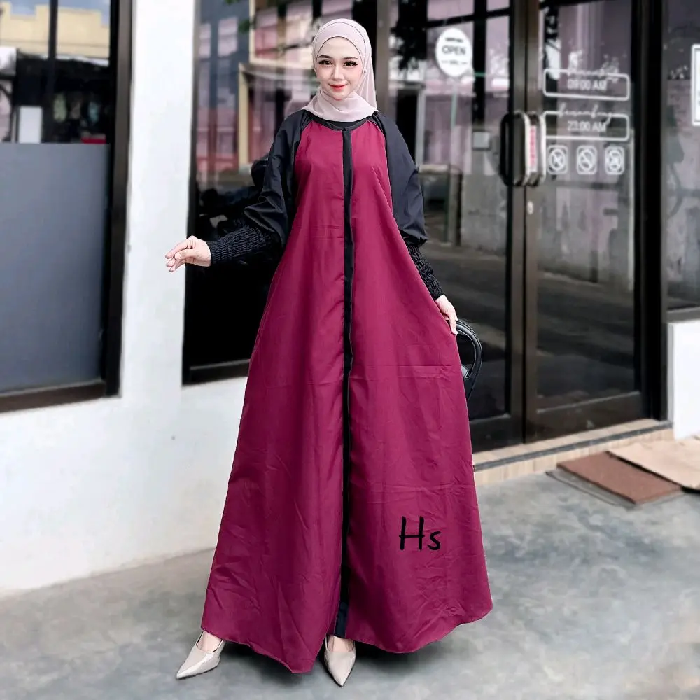 Gamis Polos elegan Dres abaya Wanita Rayon katun Bajuwanita