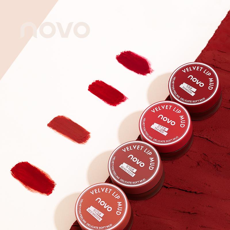 NOVO Velvet Matte Jelly Lip Mud Lip Cream Lip Glaze Waterproof Moisturizing Smooth Lip Gloss Lip Tint Lips Makeup 5
