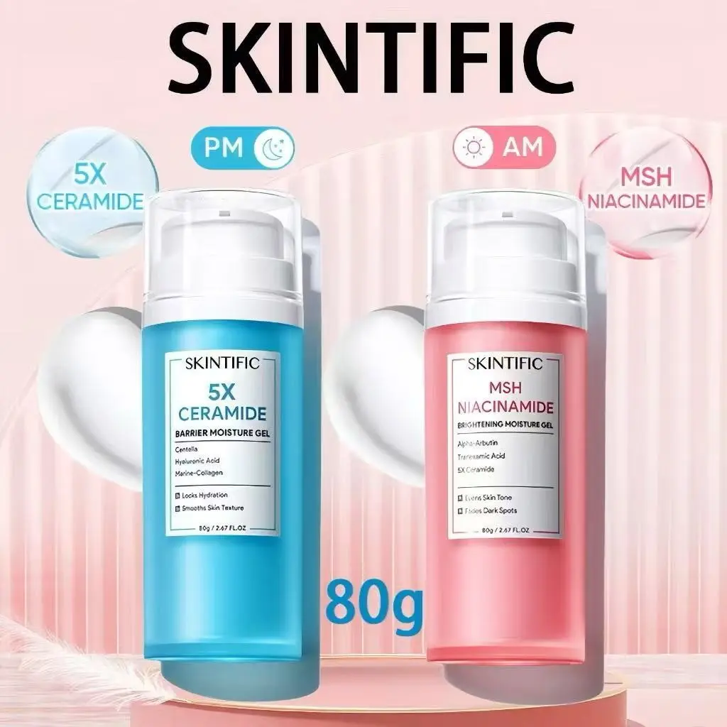 SKINTIFIC 5X Ceramide Barrier Repair Moisturizer Gel 80g / Big Size Skintific MSH Niacinamide Brightening Moisture Gel Moisturizer 80g