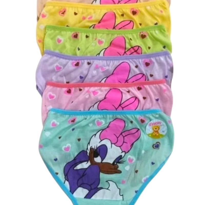 [6pcs,12pcs]Celana Dalam Anak Cewek Essen Katun Karakter S-M-L-XL - Pakaian Fashion Motif 4