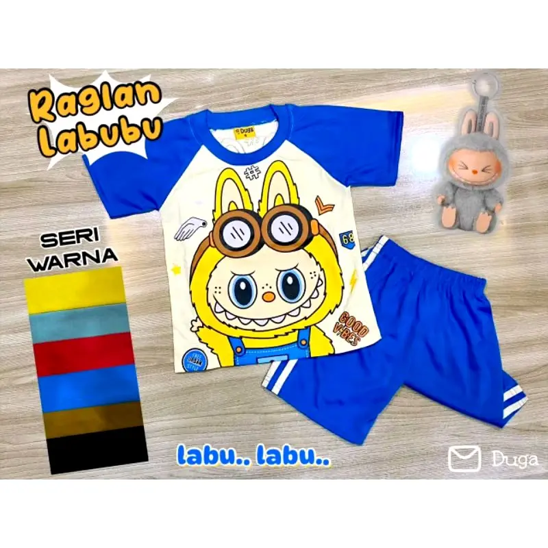 GROSIR 3PCS Set Duga Labubu viral Baju Kaos Labubu PAket Hemat Fashion 8