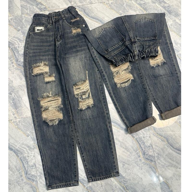 [208-209] [Có bigsize] Quần Baggy Jeans Cạp Cao R Nhiều 2 Bên Màu Xanh Nhạt Và Màu Dơ Đậm