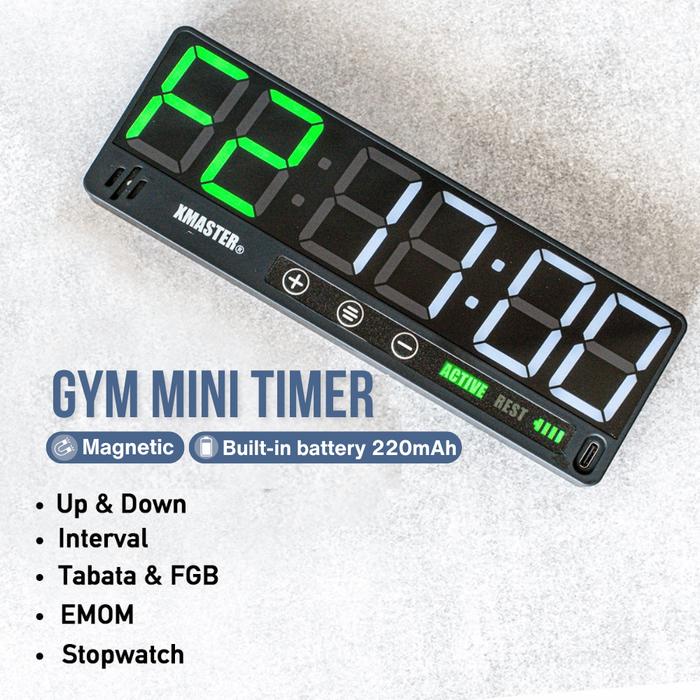 Gambar XMASTER Tiny Magnetic Portable Gym Timer LED - for CrossFit and Gym Count Up Down Interval Tabata FGB EMOM Stopwatch dari XMASTER Gym Equipment ID Kab. Tangerang Tokopedia