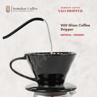 Gambar Dripper V60 kopi ceramic keramik Coffee manual penyaring brew filter - Hitam, v60 - 01 dari Semekar Coffee Kota Tangerang Selatan 1 Tokopedia