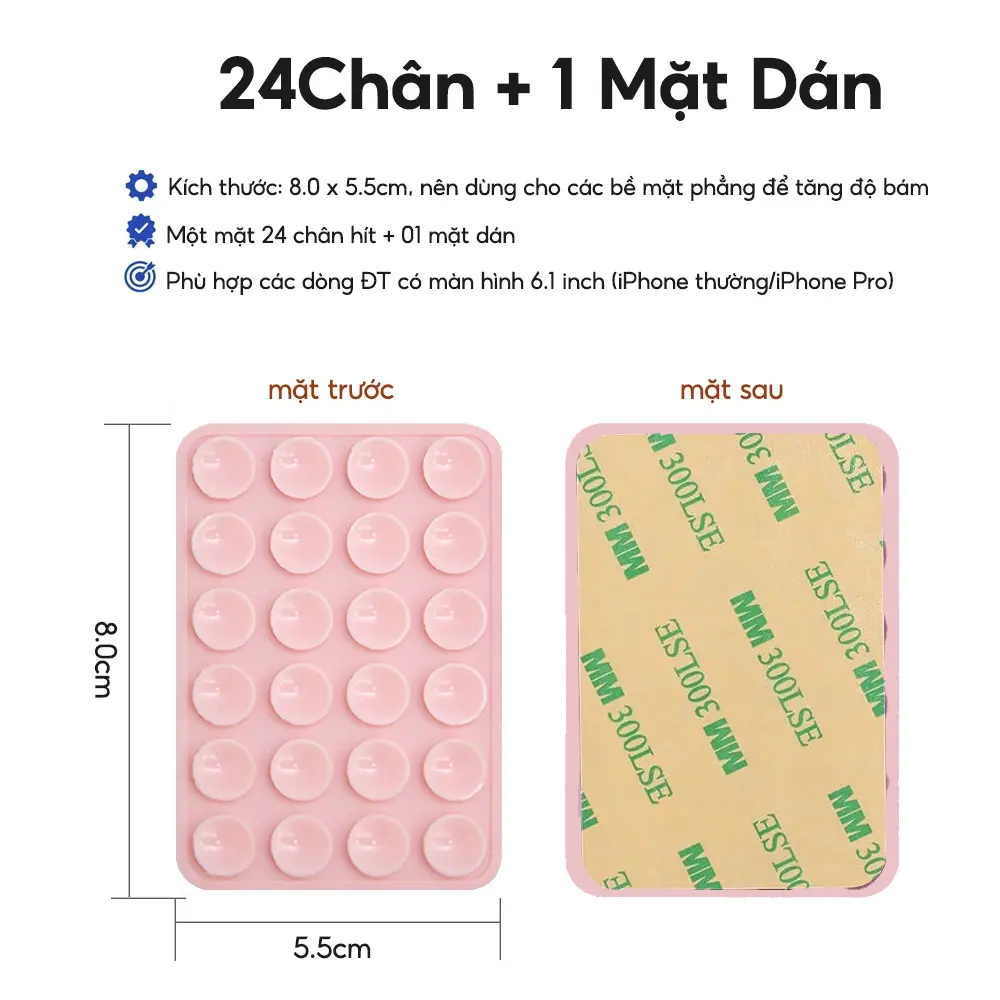 24Chân+Mặt Dán-HỒNG