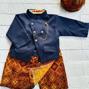 Beskap bayi FREE BLANGKON//beskap anak//beskap warna navy//baju dalang//baju pitonan