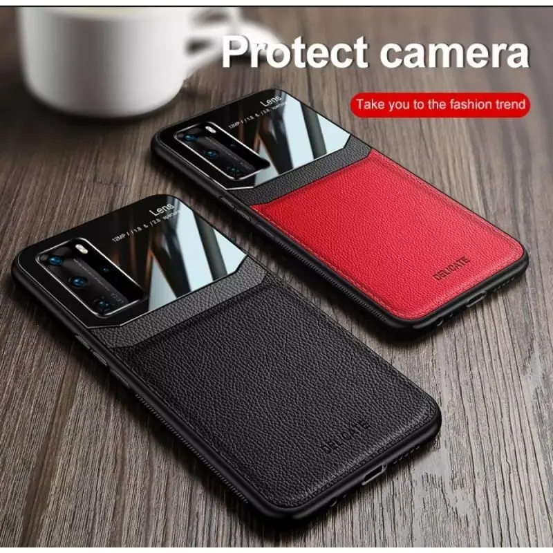 SOFT HARD CASE HUAWEI P30 PRO / P40 PRO / P50 PRO Casing Leather kulit Plexiglass Luxury glosi Elegant Style Elegant Color 0