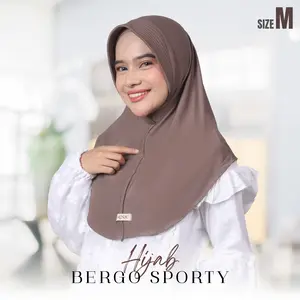Hijab Bergo Sporty Jersey Adem Size M - Amrina Zainab