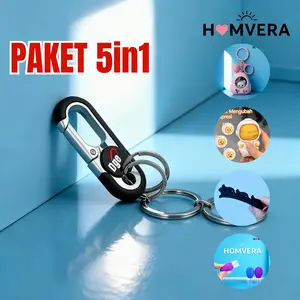 5IN1 Gantungan Kunci Mobil Motor Klip Logam Premium Keren Desain Keren Jepit viral korea Material Tahan Lama nailong kucing astronot facelift Cocok untuk Kebutuhan Sehari-hari