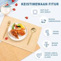 Gambar Home Mat Decoration Alas Meja Bambu Gulung Premium Placemat Anti Panas Cocok Untuk Meja Makan Aesthetic Mudah Dibersihkan Alas Piring Meja Makan Anti Panas Uk 45x30CM Desain Minimalis Untuk Piring Gelas Sendok Garpu X14A1 - Motif 1 dari Home Mat Decoration Kota Administrasi Jakarta Utara 2 Tokopedia