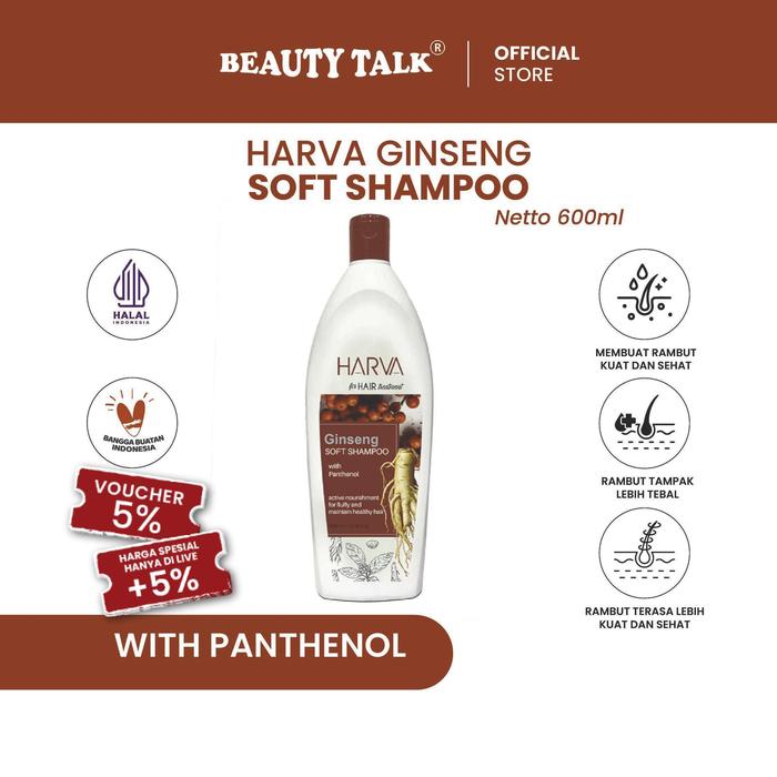 Promo [BEST SELLER] Harva Natural Soft Shampoo Ginseng 600ml - Sampo ...