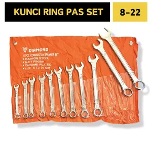 DIAMOND (DROP FORGED) kunci RING PAS SET 11PCS 8-22mm (KUALITAS SESUAI HARGA)