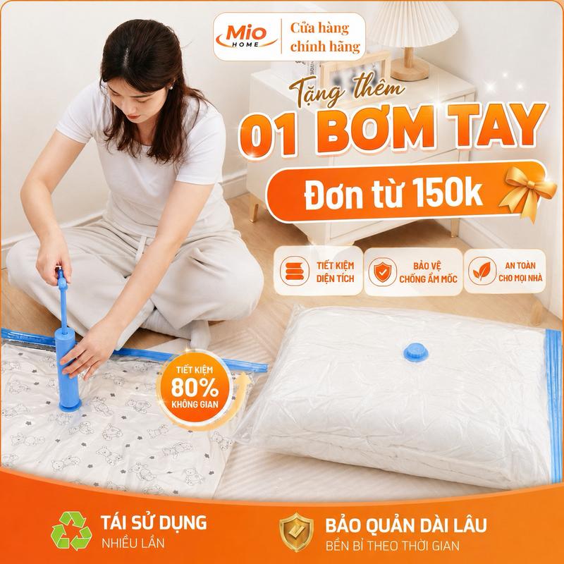 Túi hút chân không Pihome đựng quần áo chăn gối tiết kiệm không gian vali, tủ…